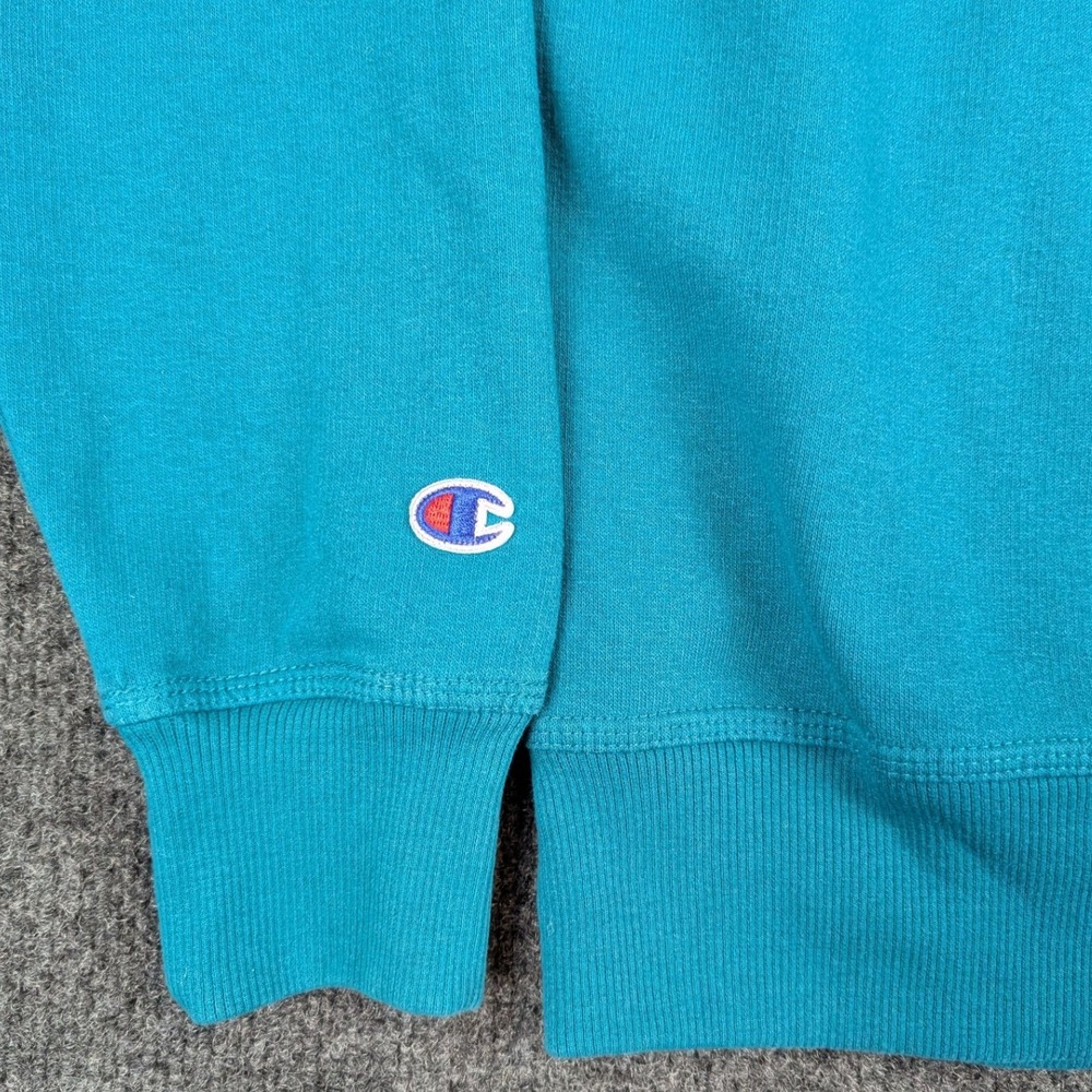 Champion Mens Hoodie Teal Blue Graphic Pullover Sweatshirt Medium GF89H - Picture 4 of 13